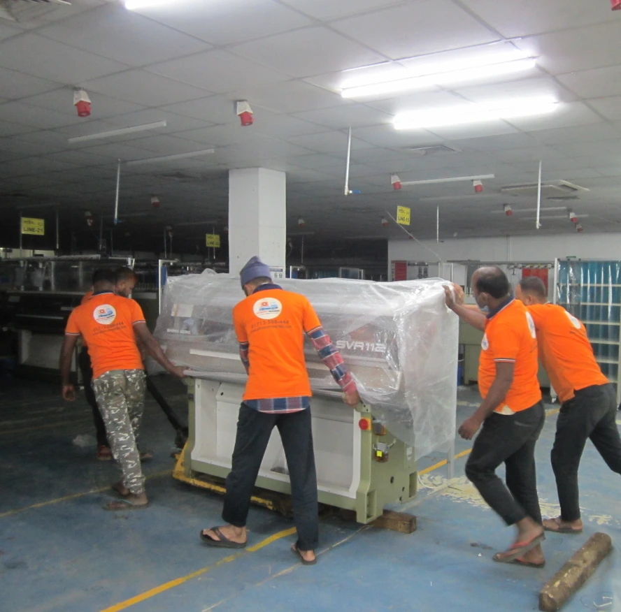 Mover carrying boxes in storage facility